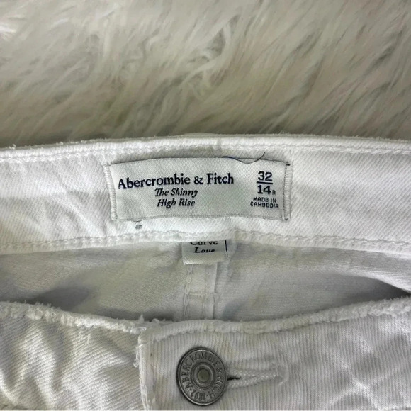 Abercrombie & Fitch The Skinny Leg High Rise Curve Love White Jeans Size 32 / 14 - Picture 5 of 8